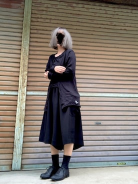 「Yohji Yamamoto（ヨウジヤマモト）のアイテム（カーディガン/ボレロ）」を使った、ふけみんさん（レディース・154cm）の夏コーディネート