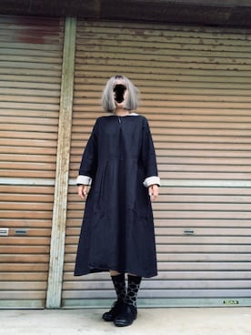 「ゆるゆる」｜「アイテム（ワンピース/ドレス）」を使った、ふけみんさん（レディース・154cm）の秋コーディネート