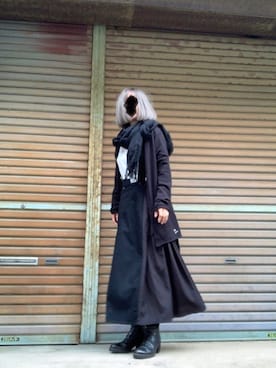 「Yohji Yamamoto（ヨウジヤマモト）のアイテム（カーディガン/ボレロ）」を使った、ふけみんさん（レディース・154cm）の秋コーディネート
