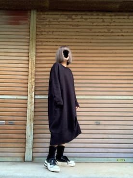 「Yohji Yamamoto（ヨウジヤマモト）のアイテム（スニーカー）」を使った、ふけみんさん（レディース・154cm）の冬コーディネート