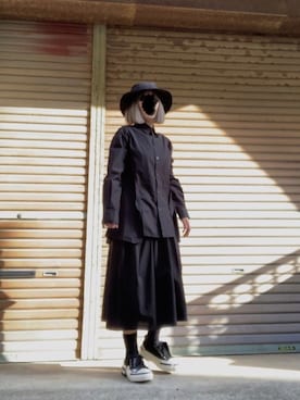 「Yohji Yamamoto（ヨウジヤマモト）のアイテム（スニーカー）」を使った、ふけみんさん（レディース・154cm）の春コーディネート