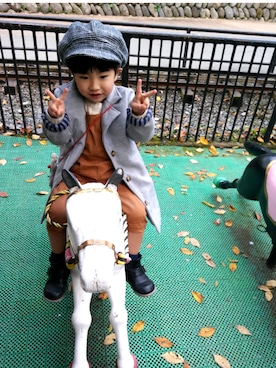 「HusHusH（ハッシュアッシュ）のアイテム（キャスケット）」を使った、mek0さん（レディース・151cm）の冬コーディネート