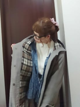 「Samansa Mos2（サマンサ モスモス）のアイテム（ダッフルコート）」を使った、mek0さん（レディース・151cm）の冬コーディネート