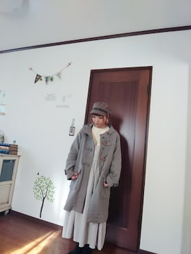 「Samansa Mos2（サマンサ モスモス）のアイテム（ダッフルコート）」を使った、mek0さん（レディース・151cm）の冬コーディネート