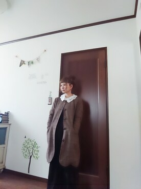 「ハニーズ」｜「アイテム（ノーカラージャケット）」を使った、mek0さん（レディース・151cm）の冬コーディネート