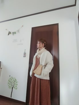 「いつもありがとうございます」｜「アイテム（ノーカラージャケット）」を使った、mek0さん（レディース・151cm）の冬コーディネート
