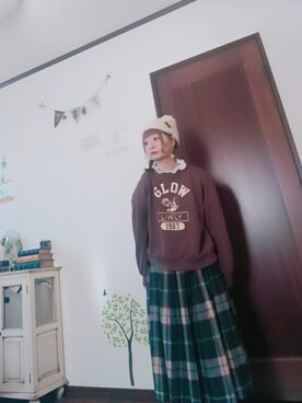 「いつもありがとうございます」｜「アイテム（ニットキャップ/ビーニー）」を使った、mek0さん（レディース・151cm）の冬コーディネート