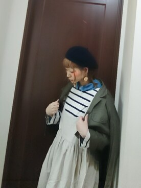 「いつもありがとうございます」｜「アイテム（ミリタリージャケット）」を使った、mek0さん（レディース・151cm）の冬コーディネート