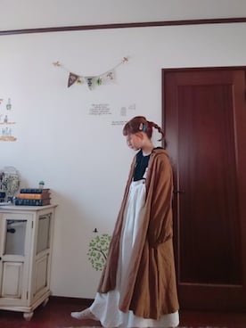 「いつもありがとうございます」｜「アイテム（その他アウター）」を使った、mek0さん（レディース・151cm）の秋コーディネート