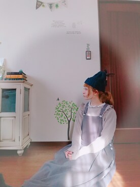 「いつもありがとうございます」｜「アイテム（ニットキャップ/ビーニー）」を使った、mek0さん（レディース・151cm）の冬コーディネート