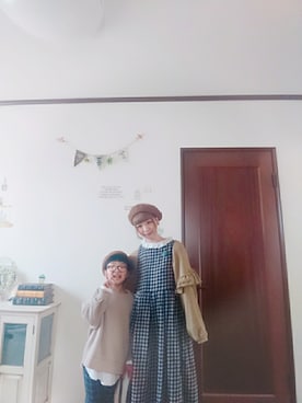 「Bleu Bleuet（ブルーブルーエ）のアイテム（ハンチング/ベレー帽）」を使った、mek0さん（レディース・151cm）の冬コーディネート