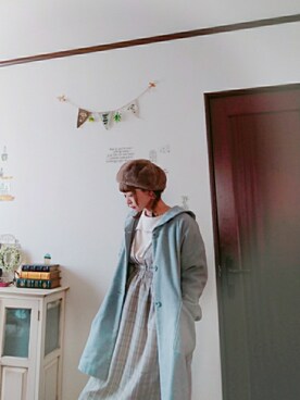 「いつもありがとうございます」｜「アイテム（その他アウター）」を使った、mek0さん（レディース・151cm）の冬コーディネート