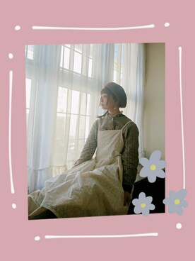 「Bleu Bleuet（ブルーブルーエ）のアイテム（ハンチング/ベレー帽）」を使った、mek0さん（レディース・151cm）の冬コーディネート