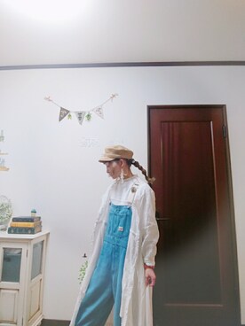 「いつもありがとうございます」｜「アイテム（サロペット/オーバーオール）」を使った、mek0さん（レディース・151cm）の春コーディネート