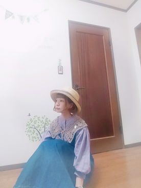 「いつもありがとうございます」｜「アイテム（ジャンパースカート）」を使った、mek0さん（レディース・151cm）の春コーディネート