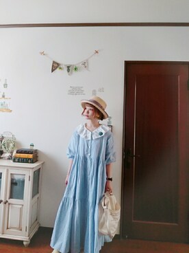 「14+（イチヨンプラス）のアイテム（アクセサリー）」を使った、mek0さん（レディース・151cm）の夏コーディネート