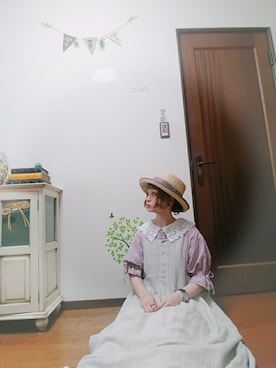 「TSUHARU by Samansa Mos2（ツハルバイサマンサモスモス）のアイテム（ワンピース/ドレス）」を使った、mek0さん（レディース・151cm）の夏コーディネート