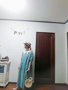 「レース衿」｜mek0さん（レディース・151cm）の夏コーディネート