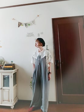「いつもありがとうございます」｜「アイテム（サロペット/オーバーオール）」を使った、mek0さん（レディース・151cm）の夏コーディネート