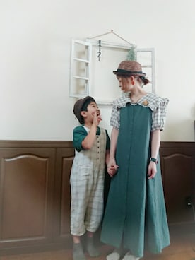「秋のコーデ」｜「アイテム（オールインワン・サロペット）」を使った、mek0さん（レディース・151cm）の夏コーディネート
