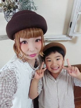 「いつもありがとうございます」｜「アイテム（ハンチング/ベレー帽）」を使った、mek0さん（レディース・151cm）の夏コーディネート