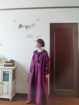 「いつもありがとうございます」｜「アイテム（ハンチング/ベレー帽）」を使った、mek0さん（レディース・151cm）の秋コーディネート