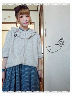 「14+（イチヨンプラス）のアイテム（アクセサリー）」を使った、mek0さん（レディース・151cm）の秋コーディネート