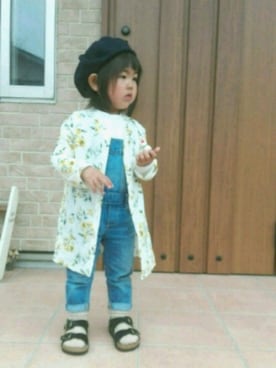 「サンダルに靴下」｜「アイテム（サロペット/オーバーオール）」を使った、nao＊*さん（キッズ・90cm）の春コーディネート