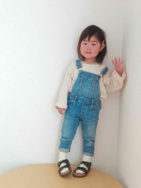 「サンダルに靴下」｜「アイテム（サロペット/オーバーオール）」を使った、nao＊*さん（キッズ・90cm）の春コーディネート