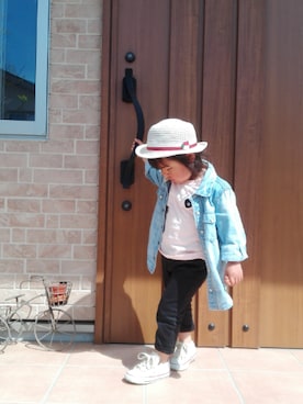 「Familiar （ファミリア）のアイテム（帽子）」を使った、nao＊*さん（キッズ・90cm）の春コーディネート