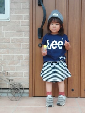 「Lee（リー）のアイテム（Tシャツ/カットソー）」を使った、nao＊*さん（キッズ・90cm）の夏コーディネート