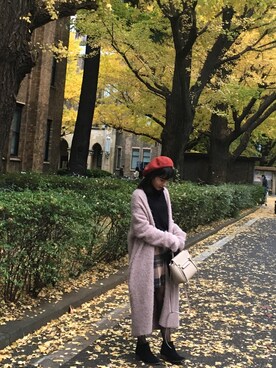 「イチョウ並木」｜「アイテム（ブーツ）」を使った、Ting Yu Tzungさん（レディース・151cm）の秋コーディネート
