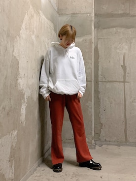 「JUNRED（ジュンレッド）のアイテム（パーカー）」を使った、shioriさん（レディース・164cm）の冬コーディネート