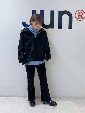 「JUNRED（ジュンレッド）のアイテム（マウンテンパーカー）」を使った、shioriさん（レディース・164cm）の冬コーディネート