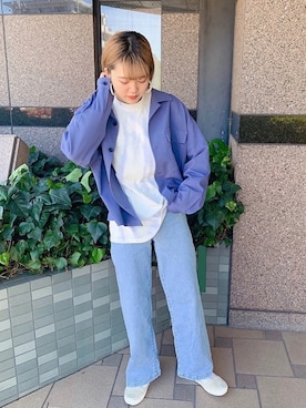 「JUNRED（ジュンレッド）のアイテム（ジャケット/アウター）」を使った、shioriさん（レディース・164cm）の春コーディネート