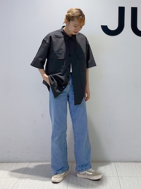 「JUNRED（ジュンレッド）のアイテム（トップス）」を使った、shioriさん（レディース・164cm）の夏コーディネート
