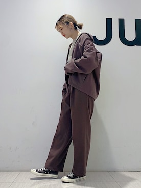 「JUNRED（ジュンレッド）のアイテム（ブルゾン）」を使った、shioriさん（レディース・164cm）の秋コーディネート