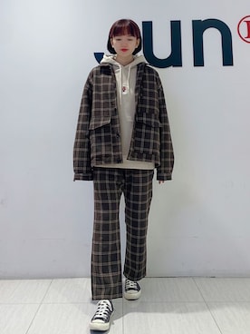「Gramicci（グラミチ）のアイテム（ブルゾン）」を使った、shioriさん（レディース・164cm）の冬コーディネート