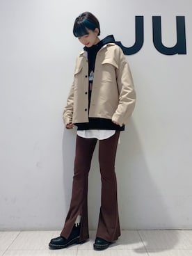 「JUNRED（ジュンレッド）のアイテム（ブルゾン）」を使った、shioriさん（レディース・164cm）の冬コーディネート