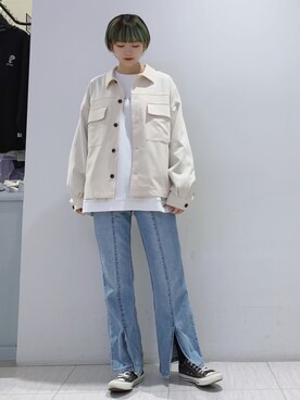 「JUNRED（ジュンレッド）のアイテム（ブルゾン）」を使った、shioriさん（レディース・164cm）の冬コーディネート