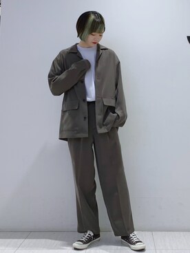 「JUNRED（ジュンレッド）のアイテム（ブルゾン）」を使った、shioriさん（レディース・164cm）の春コーディネート