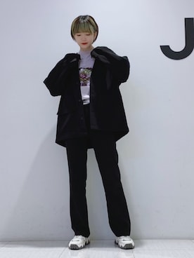 「JUNRED（ジュンレッド）のアイテム（ブルゾン）」を使った、shioriさん（レディース・164cm）の春コーディネート