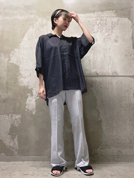 「JUNRED（ジュンレッド）のアイテム（その他パンツ）」を使った、shioriさん（レディース・164cm）の春コーディネート