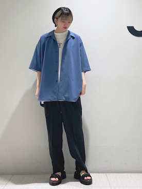 「JUNRED（ジュンレッド）のアイテム（パンツ）」を使った、shioriさん（レディース・164cm）の春コーディネート