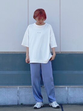 「JUNRED（ジュンレッド）のアイテム（その他パンツ）」を使った、shioriさん（レディース・164cm）の春コーディネート