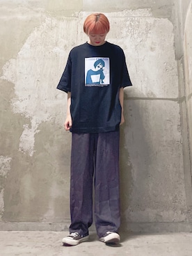 「JUNRED（ジュンレッド）のアイテム（トップス）」を使った、shioriさん（レディース・164cm）の春コーディネート