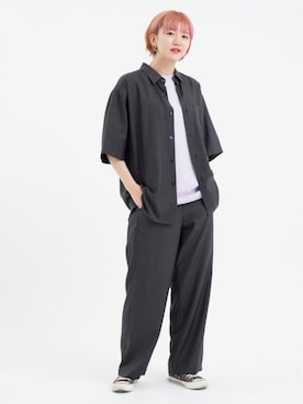 「JUNRED（ジュンレッド）のアイテム（パンツ）」を使った、shioriさん（レディース・164cm）の春コーディネート