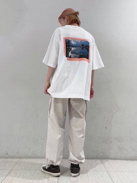 「JUNRED（ジュンレッド）のアイテム（パンツ）」を使った、shioriさん（レディース・164cm）の夏コーディネート