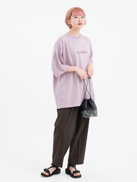 「JUNRED（ジュンレッド）のアイテム（バッグ）」を使った、shioriさん（レディース・164cm）の夏コーディネート