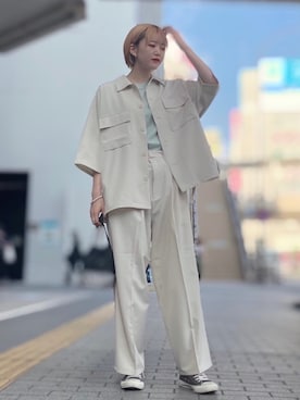 「JUNRED（ジュンレッド）のアイテム（ブレスレット）」を使った、shioriさん（レディース・164cm）の夏コーディネート